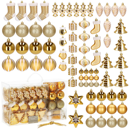 Bombki choinkowe 77 szt. ozdoby świąteczne złoty