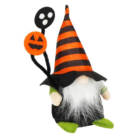 Skrzat 20 cm ozdoba świąteczna krasnal gnom z pomarańczowo-czarną czapeczką