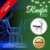 Renifer Led 90 cm świąteczny, świetlna dekoracja do ogrodu niebieski
