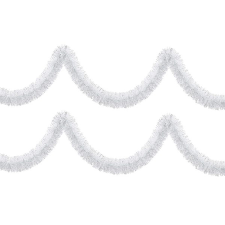 Łańcuch na choinkę 6m srebrny, girlanda choinkowa, średnica 7cm