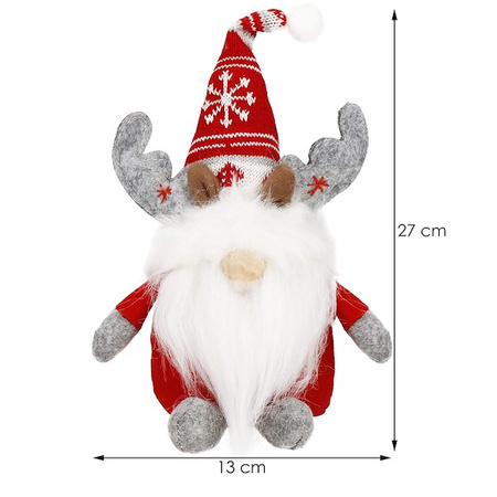 Skrzaty 27 cm ozdoba świąteczna 2 szt. renifer krasnal świąteczny, gnom