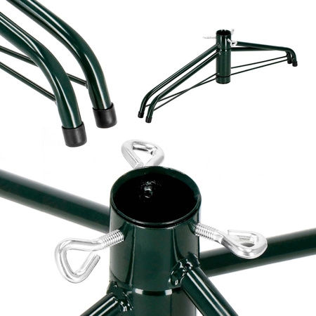 Choinka sztuczna świerk kaukaski 150 cm śnieżony jak żywy, nowoczesny, ze stojakiem