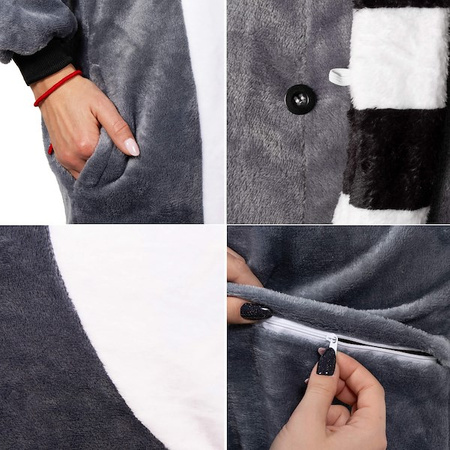 Piżama jednoczęściowa kigurumi damska kombinezon lemur rozmiar S