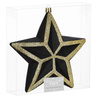 Bombka choinkowa, dekoracja świąteczna do stroika, gwiazda 15 cm nietłukąca, czarno-złota