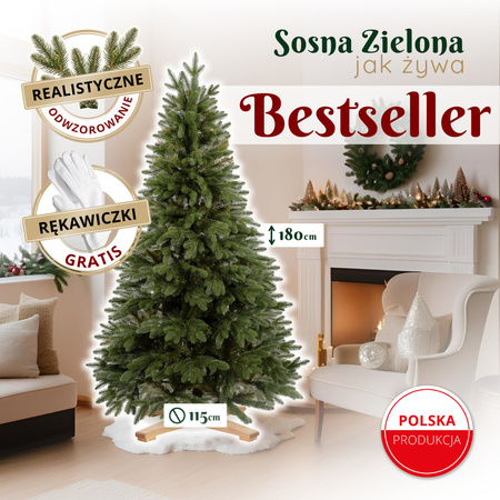 Choinka sztuczna Premium Royal Trees 180 cm sosna PE z stojakiem, drzewko