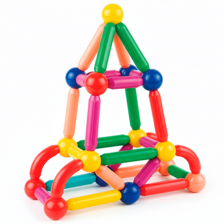 Klocki magnetyczne konstrukcyjne 3D duży zestaw 100 szt. patyczki i kulki