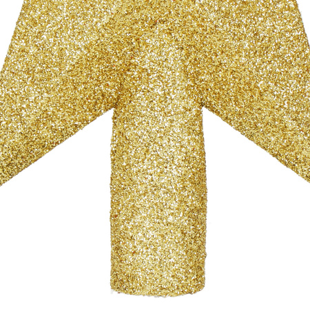 Szpic na choinkę gwiazda 19 cm szpic brokatowy ozdoba świąteczna złota