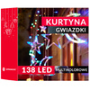 Kurtyna świetlna 138 Led girlanda gwiazdki księżyce lampki sople multikolor