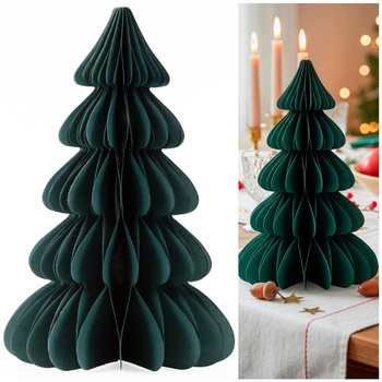 Papierowa choinka ozdoba 18 cm świąteczna dekoracja 3D z magnesem zielona