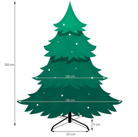 Choinka sztuczna premium 220 cm świerk ośnieżony drzewko bożonarodzeniowe