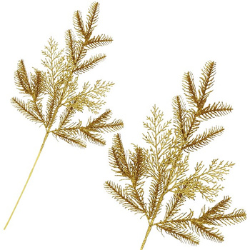 Gałązka świąteczna sztuczna dekoracja do stroika 69 cm złota