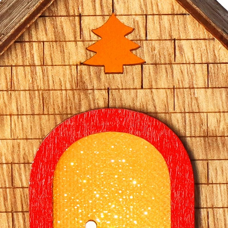 Zawieszka choinkowa domek świecąca ozdoba świąteczna drewniana na baterię