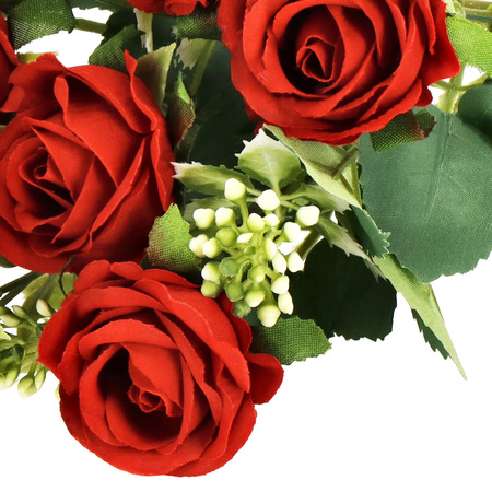 Bukiet sztucznych róż 10 kwiatów dekoracyjne czerwone