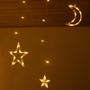 Kurtyna świetlna 138 Led gwiazdki i księżyce lampki sople ciepły biały