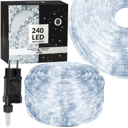 Wąż świetlny 240 Led zimny biały 11,5 m z programatorem IP44