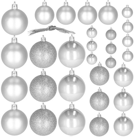 Bombki choinkowe 30 szt. ozdoby świąteczne srebrny