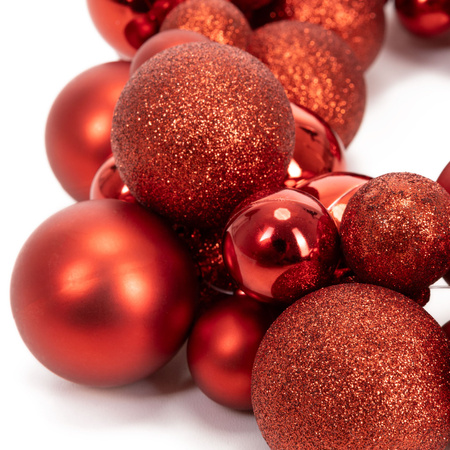 Girlanda świateczna z 130 szt. bombek, łańcuch choinkowy 160 cm, czerwony