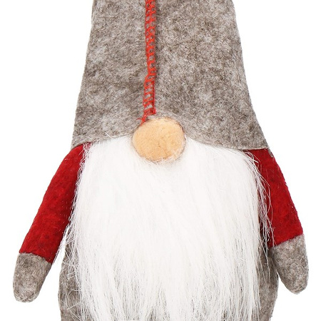 Para skrzatów 50cm ozdoba świąteczna, siedzący krasnal świąteczny, gnom czerwony, szary