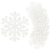 Zawieszki świateczne 8 szt. śnieżynki brokatowe 8 cm białe