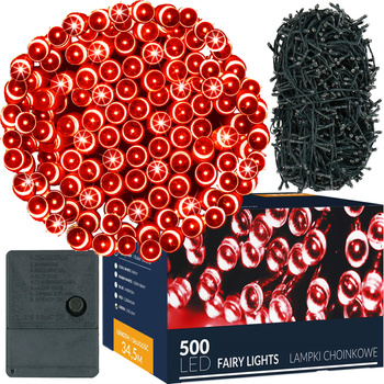 Lampki choinkowe 500 Led czerwony 34,5 m oświetlenie świąteczne