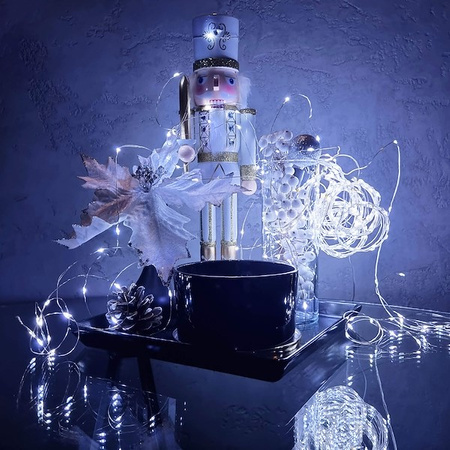 Kurtyna świetlna 400 led girlanda, lampki wewnętrzno-zewnętrzne sople zimny biały