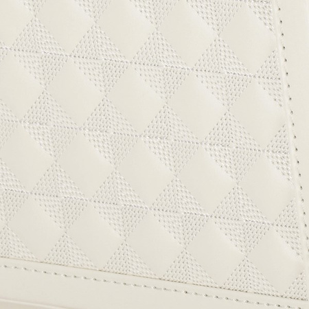 Kuferr, szkatułka na biżuterię ekoskóra 25x25x8,5 cm kremowy z przegródkami