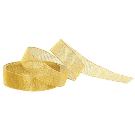 Wstążka dekoracyjna złota do kokard 22m taśma