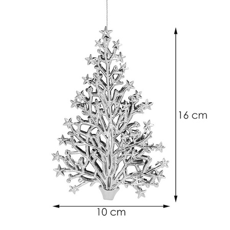 Zawieszki choinkowe 2 szt. choinka ozdoba świąteczna srebrna