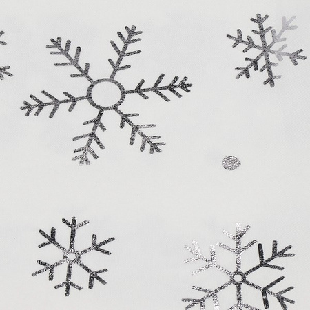 Bieżnik na stół świąteczny 220x140cm obrus świąteczny w śnieżynki biały