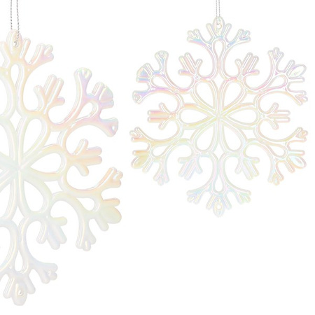 Zawieszka choinkowa kremowa ozdoba śnieżynka na choinkę 15 cm