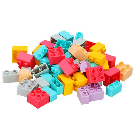 Klocki konstrukcyjne, miękkie dla dzieci 126 el. kreatywne, kolorowe