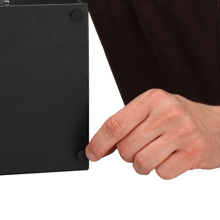 Kufer, szkatułka na biżuterię ekoskóra 16x16x11 cm czarny z szufladą i lusterkiem