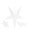 Gwiazda świąteczna papierowa biała i lampki choinkowe led zimny biały