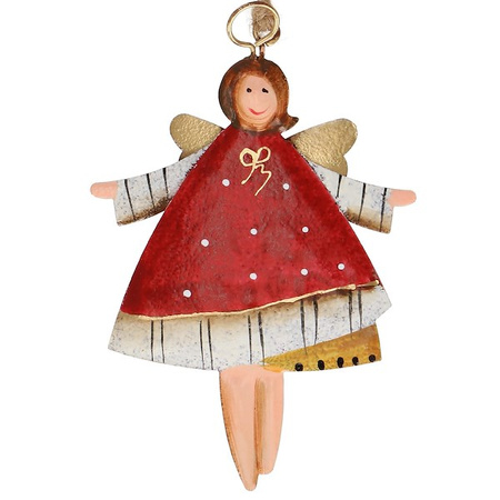 Ozdoba choinkowa metalowa 12 szt. świąteczna zawieszka aniołki zestaw multikolor