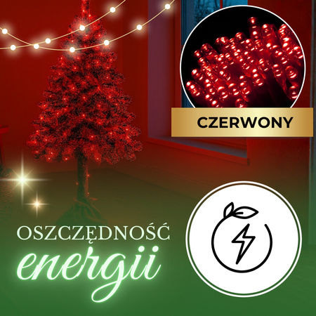 Lampki choinkowe 500 Led czerwony 34,5 m oświetlenie świąteczne