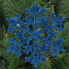 Zawieszka choinkowa 12 szt. śnieżynka 10 cm świąteczna ozdoba niebieski brokat