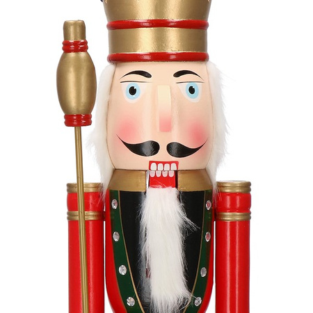 Dziadek do orzechów 120 cm drewniany żołnierzyk z berłem, figurka świąteczna