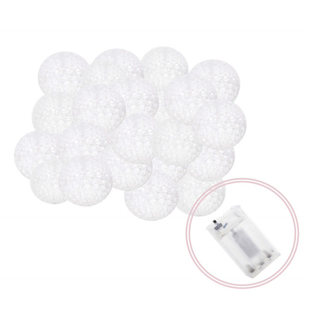 Lampki dekoracyjne cotton balls 30 LED 30 kul białe