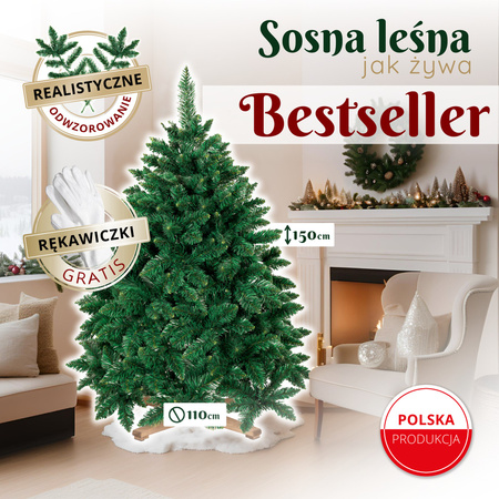 Sztuczna choinka jak żywa 150 cm sosna leśna Royal Trees premium z drewnianym stojakiem