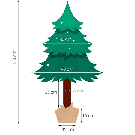 Choinka sztuczna na pniu 180 cm świerk drzewko bożonarodzeniowe PE
