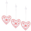 Świąteczne zawieszki drewniane serca zestaw 3 szt. biały
