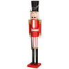 Dziadek do orzechów 120 cm ze strzelbą, drewniany żołnierzyk czarno-czerwony XXL, figurka świąteczna