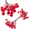 Sztuczna jarzębina ozdobna 100 szt., oszronione gałązki kulki czerwone