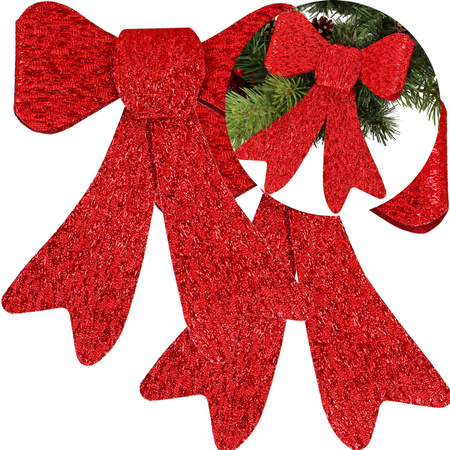 Kokardki na choinkę 2 szt. zawieszki świateczne czerwone