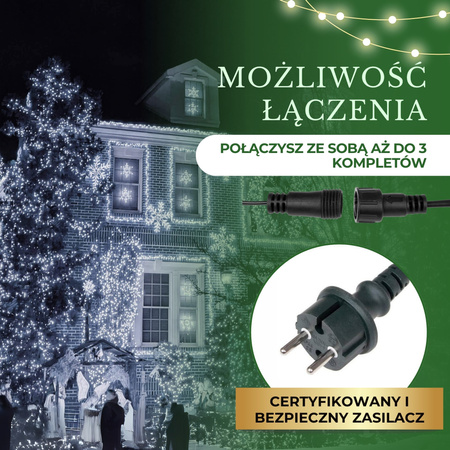 Lampki choinkowe 1500 Led biały zimny 121,5 m oświetlenie świąteczne IP44