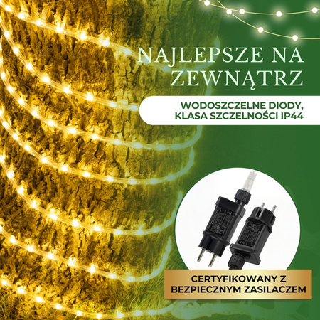 Wąż świetlny 480 Led biały ciepły 21,5 m z programatorem IP44