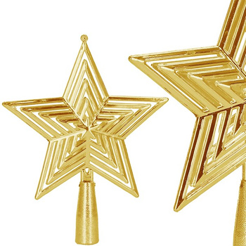 Czubek na choinkę 18,5 cm szpic, ażurowa gwiazda złota