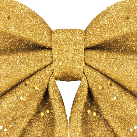 Kokardka świąteczna na choinkę 30 cm brokatowa zawieszka choinkowa złota