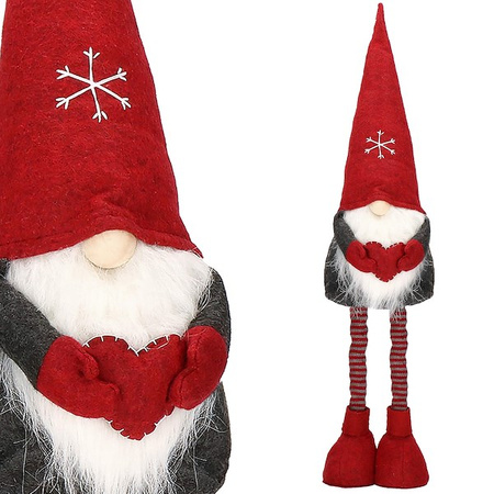 Skrzat 50-70 cm ozdoba świąteczna, krasnal świąteczny, gnom grafitowy na teleskopowych nóżkach