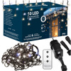 Kurtyna świetlna PRO 500 Led lampki choinkowe 25 m zimny biały + zimny biały flash zestaw